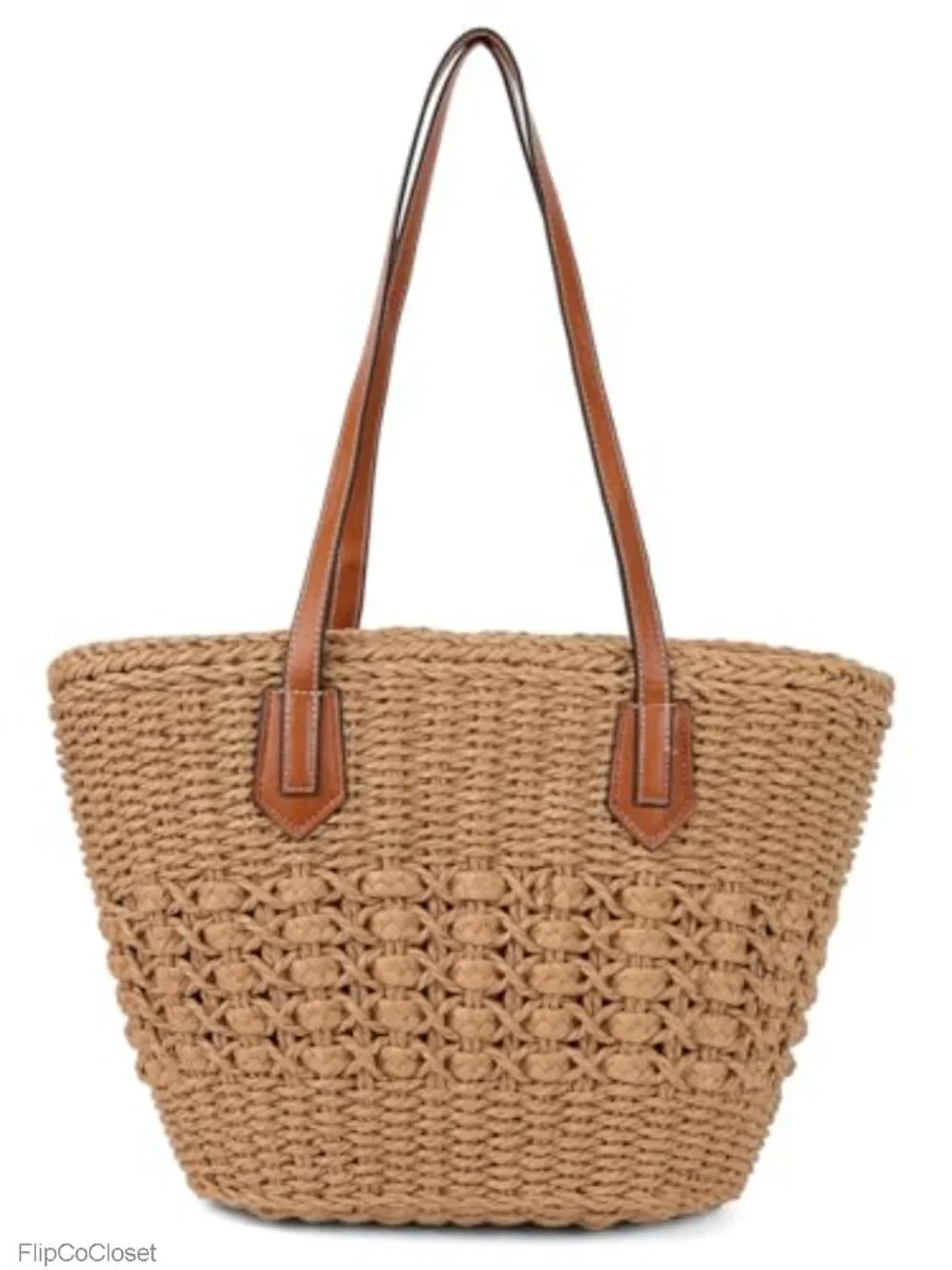 Straw Shoulder Bag Rattan Woven Tote Handmade Top Handle Purse